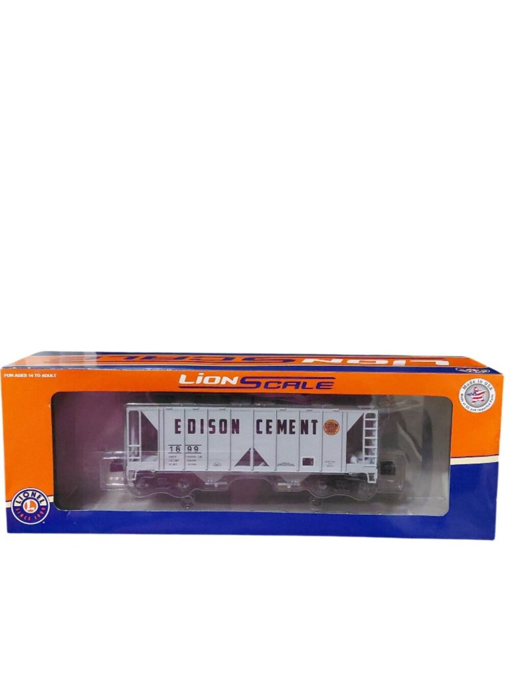Lionel LionScale Edison Cement AC2 Hopper Gray Limited Edition Train Car NIB